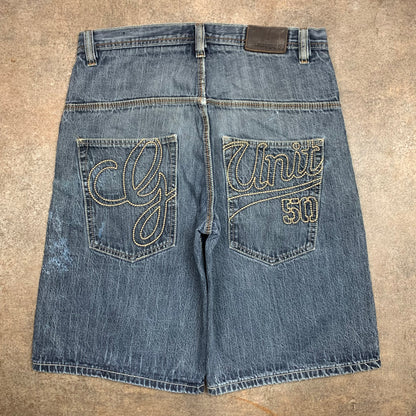 G-Unit 00s navy graphic baggy jorts