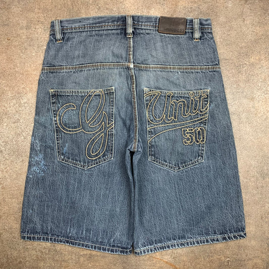 G-Unit 00s navy graphic baggy jorts