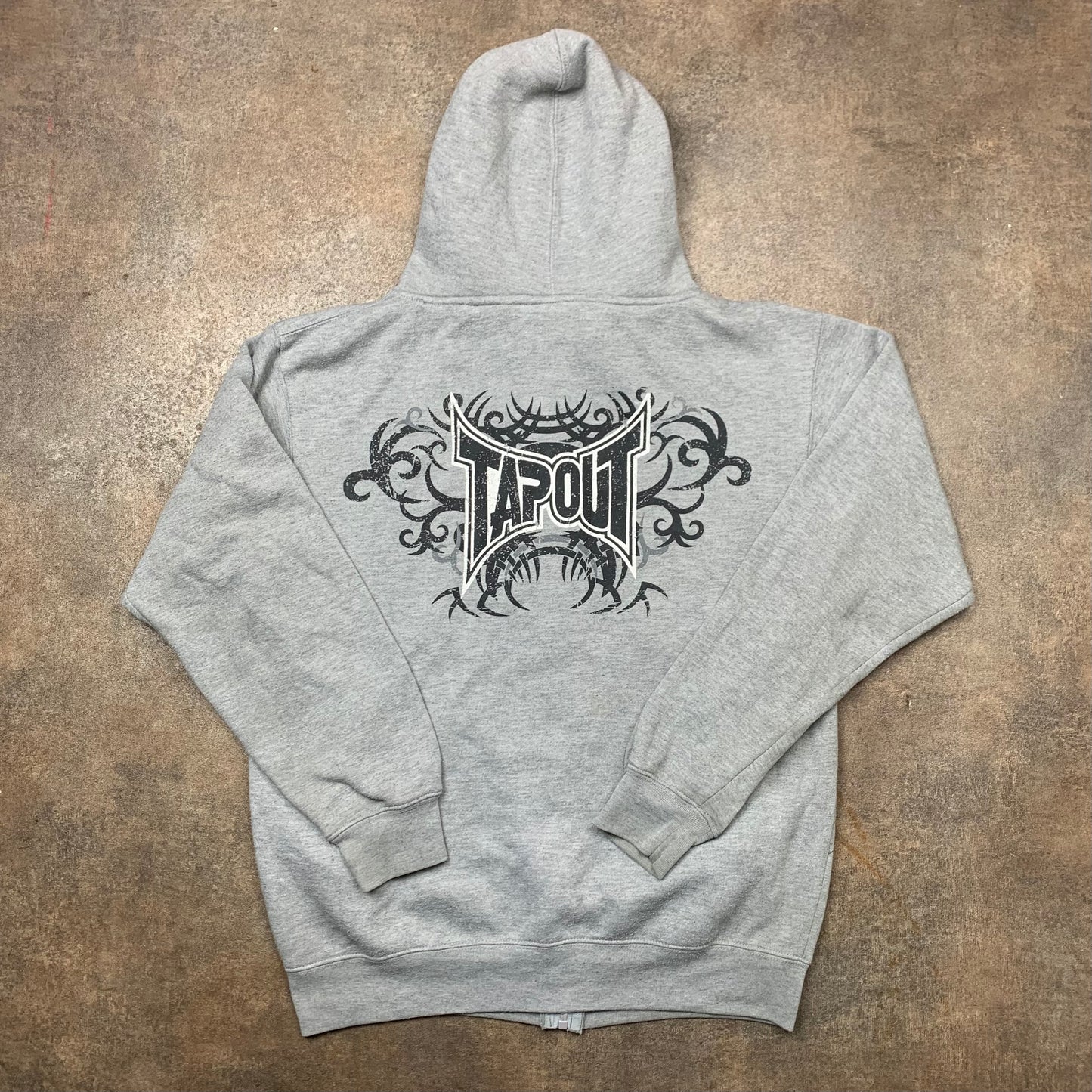 Tapout 00s graphic grunge zip hoodie (L)