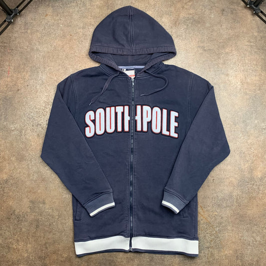 Southpole 00s navy graphic zip hoodie
