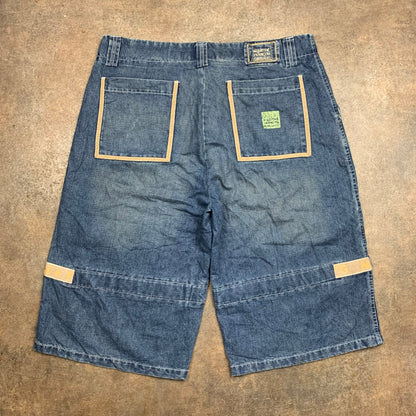 Marithé + Francois Girbaud 00s navy baggy cargo jorts (38")