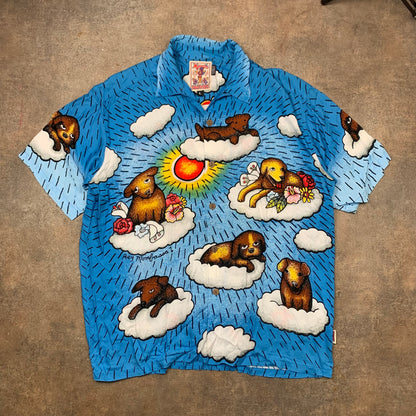 Mambo 00s blue graphic Loud Shirt (L)