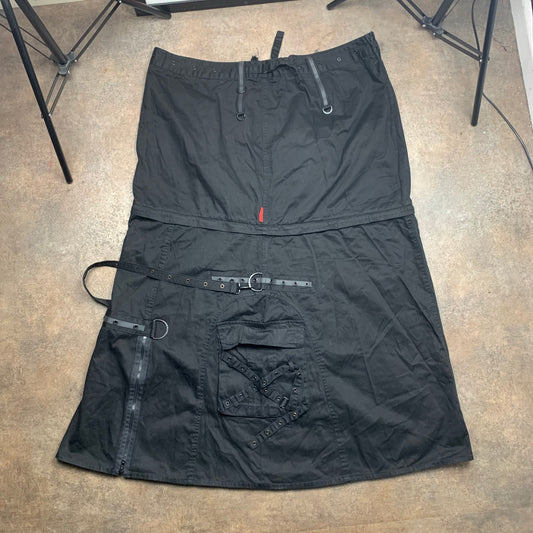 Tripp NYC 00s black grunge goth maxi short skirt