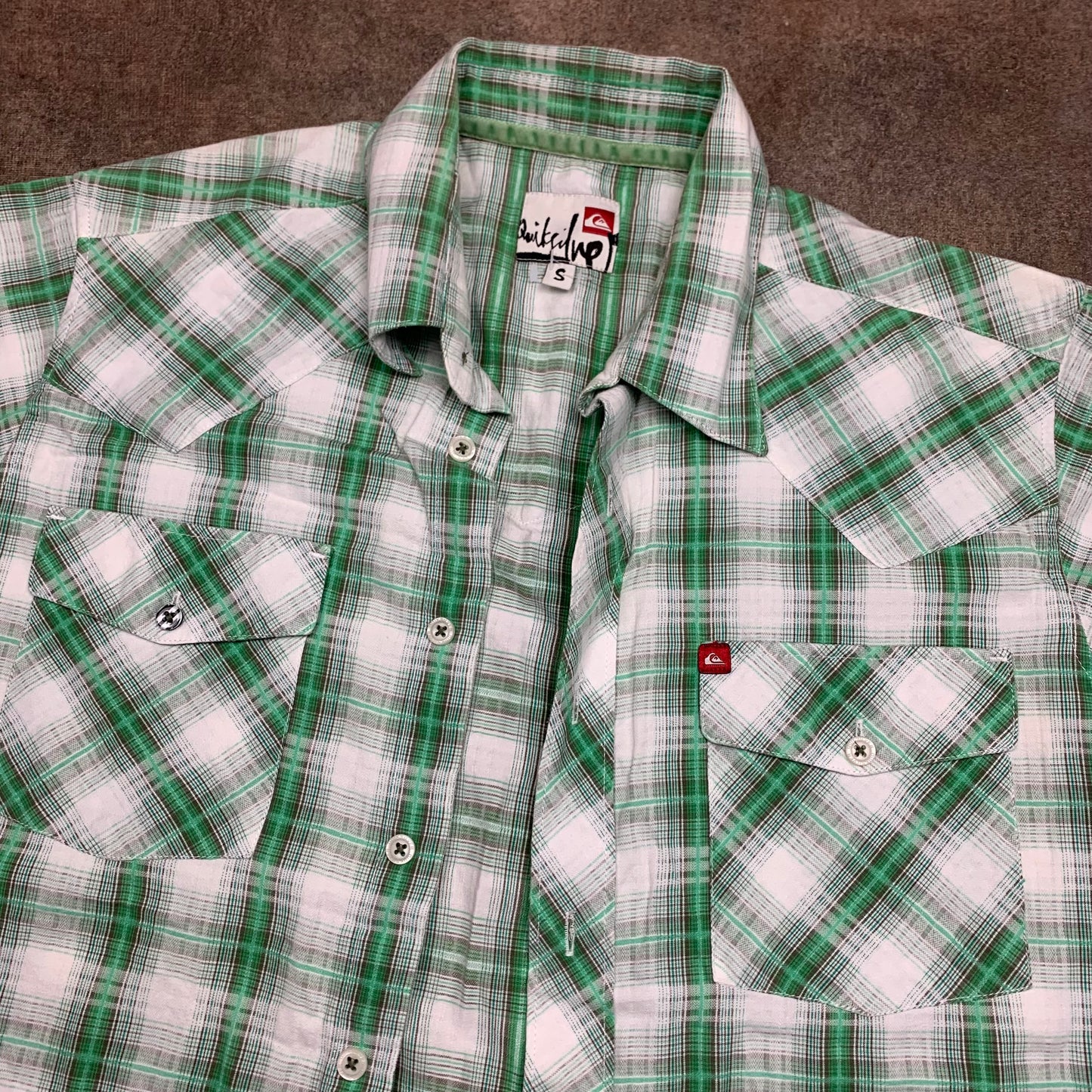 Quiksilver 00s plaid button shirt (S)