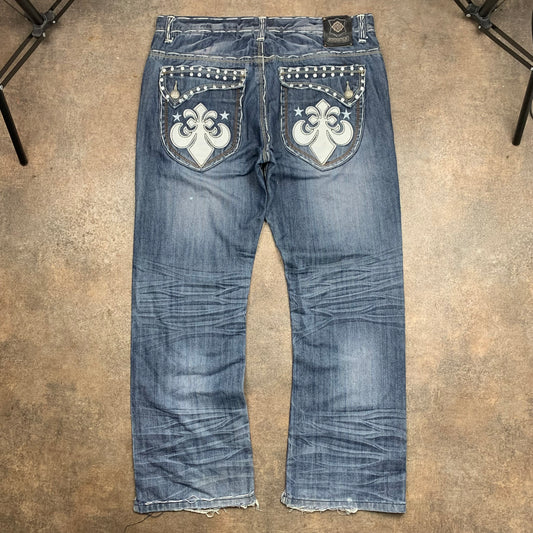 Reve Kayden K 00s flared graphic baggy jeans