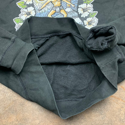 Mambo graphic black boxy hoodie