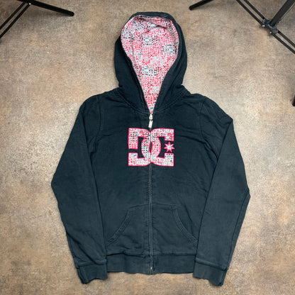 DC Shoes 00s reversible black pink graphic hoodie