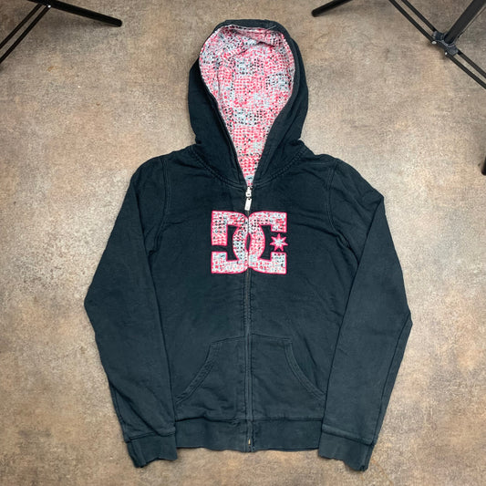 DC Shoes 00s reversible black pink graphic hoodie