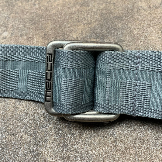 Mecca 00s grey graphic webbed belt