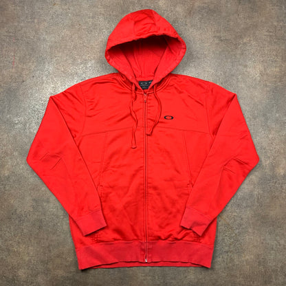 Oakley 00s red graphic zip hoodie (M)