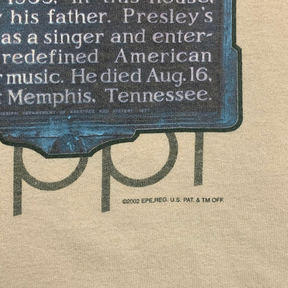 Elvis Presley 00s Gildan graphic cream beige tee