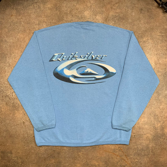 Quiksilver 90s blue graphic boxy sweatshirt