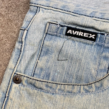 Avirex 00s pale blue faded baggy jorts