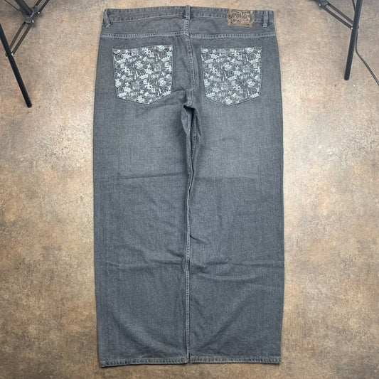 Ecko Unltd. 00s grey baggy graphic jeans