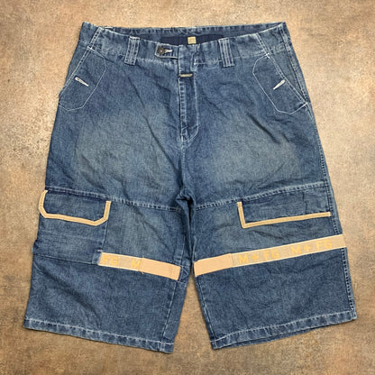 Marithé + Francois Girbaud 00s navy baggy cargo jorts (38")