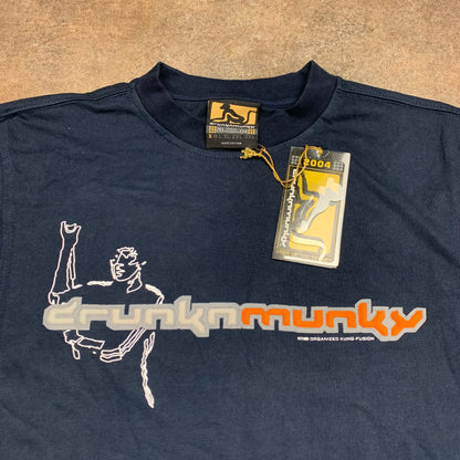 Drunknmunky 00s graphic navy tee (S)