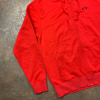 Oakley 00s red graphic zip hoodie (M)