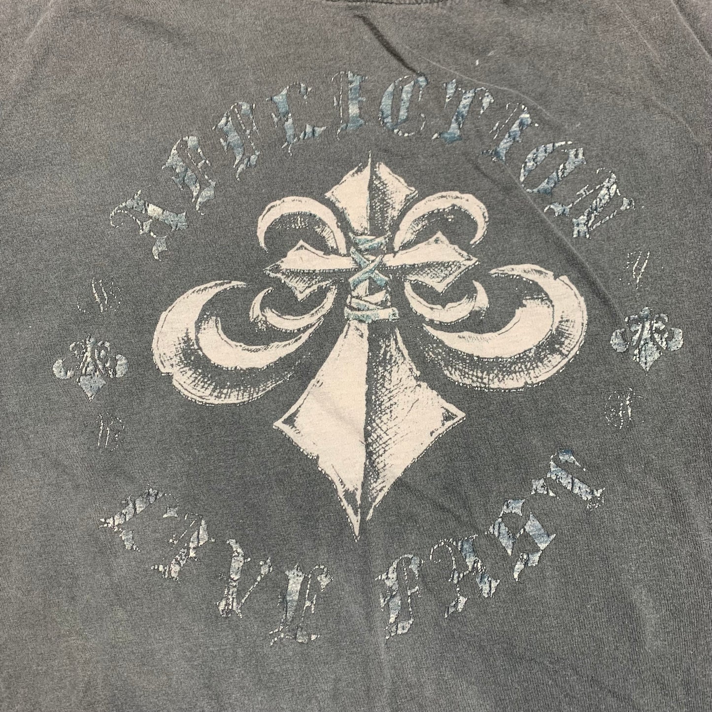 Affliction 00s grey grunge graphic tee (S)