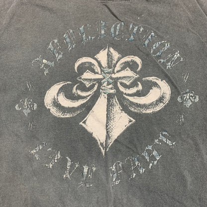 Affliction 00s grey grunge graphic tee (S)