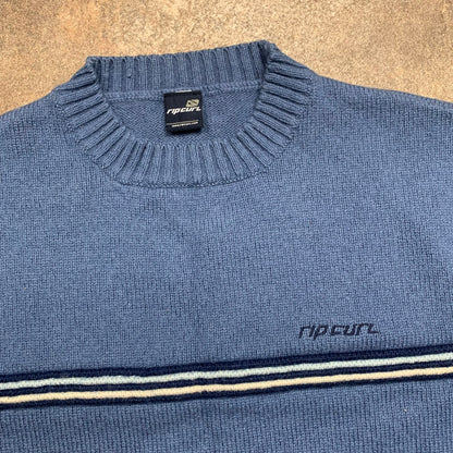 Rip Curl 00s graphic blue knit jumper