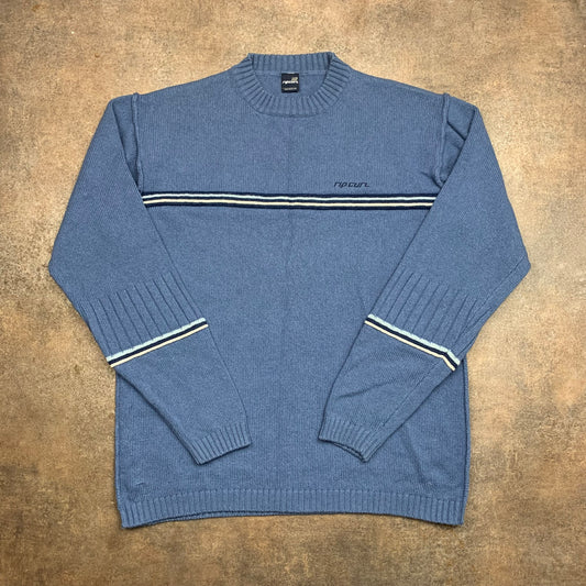 Rip Curl 00s graphic blue knit jumper