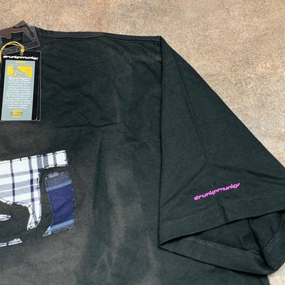 Drunknmunky 00s black faded graphic tee