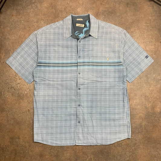 Billabong 00s blue checked button shirt