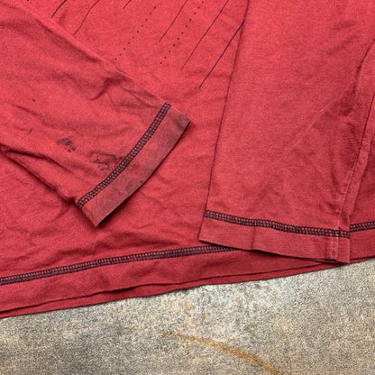 Billabong 00s red graphic long sleeve tee