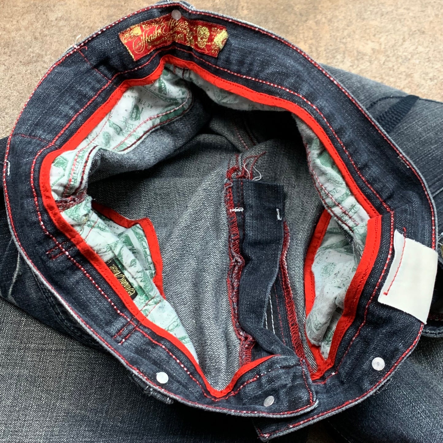 Stash House 00s navy baggy denim jorts (36")