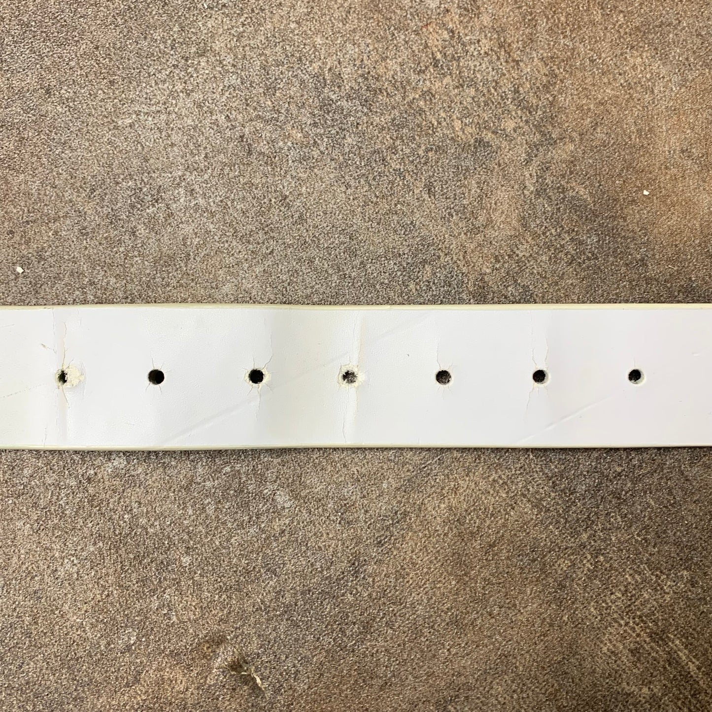 White faux leather studded belt
