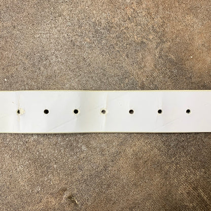 White faux leather studded belt