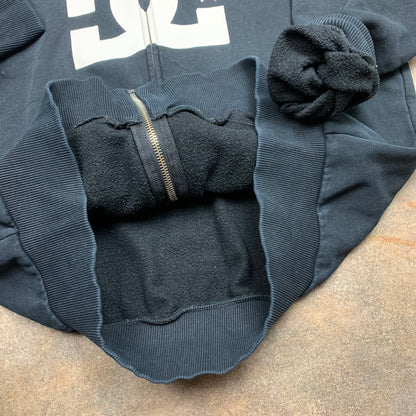 DC Shoes 00s black graphic boxy zip hoodie