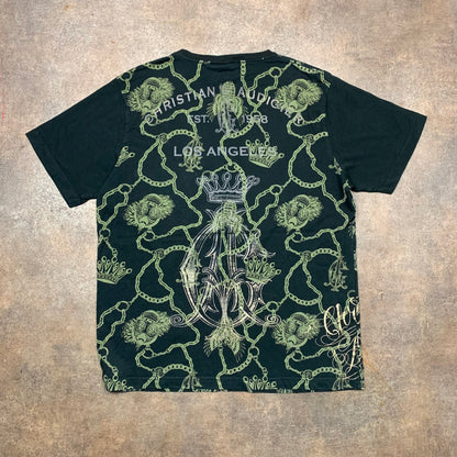 Christian Audigier 00s rhinestone graphic tee (XL)