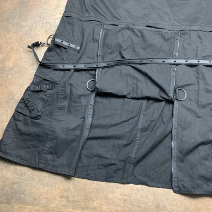 Tripp NYC 00s black grunge goth maxi short skirt
