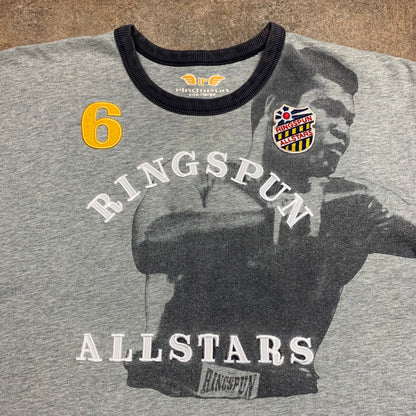 Ringspun 00s Muhammad Ali grey graphic tee