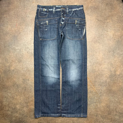 Bench 00s baggy faded navy jeans (34")