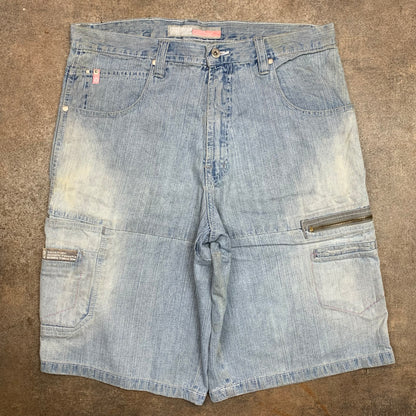 Southpole 00s pale blue baggy cargo jorts