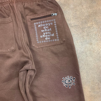 Always Do What You Should Do baggy graphic joggers
