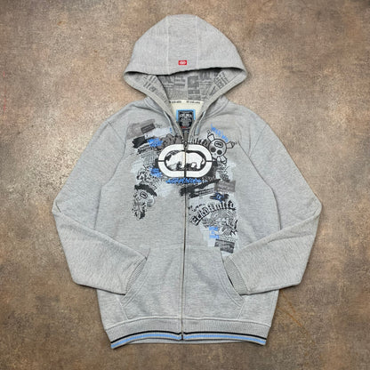 Ecko Unltd 00s grey graphic hoodie