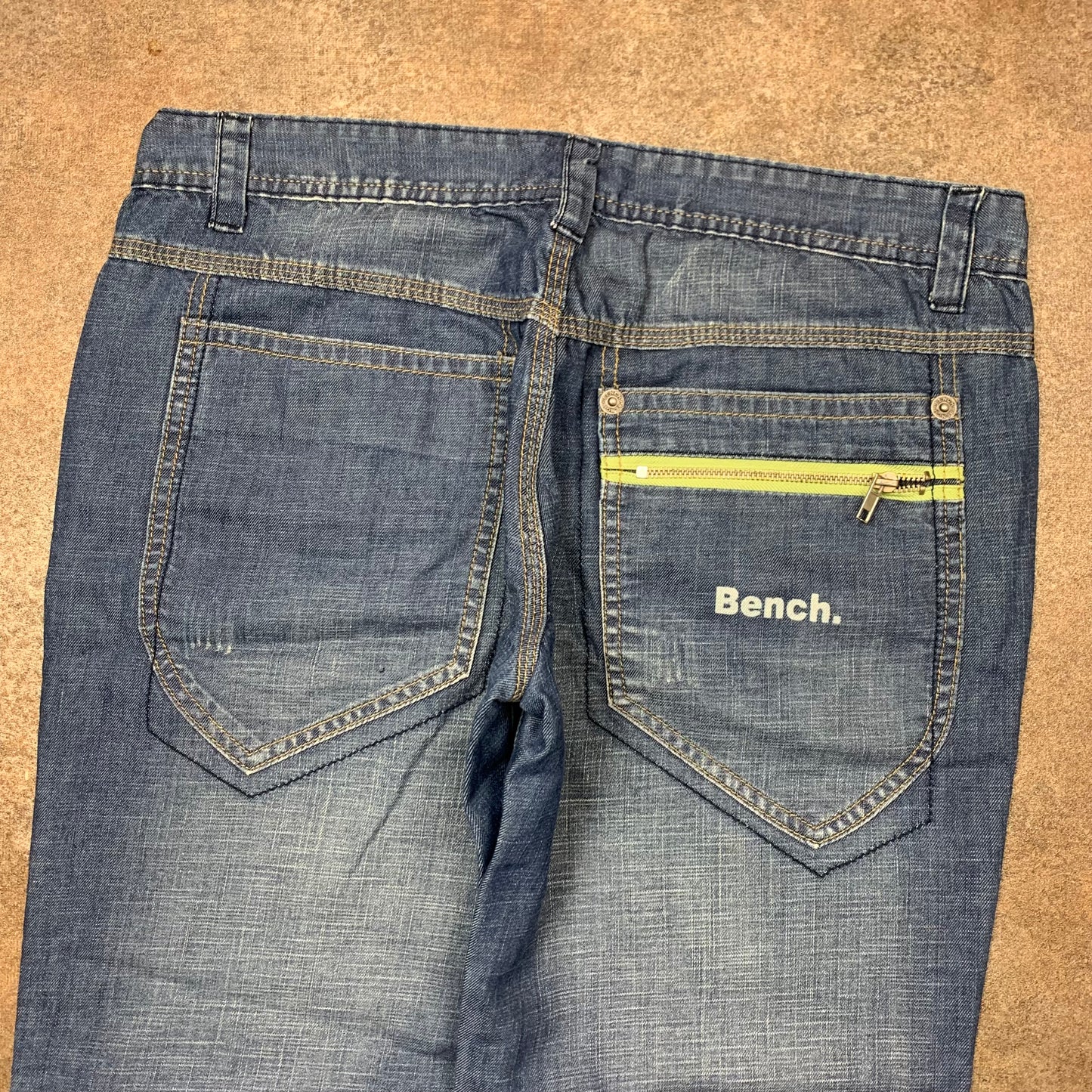 Bench 00s navy faded baggy jeans (32")