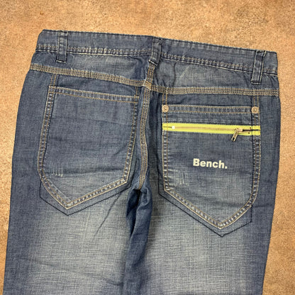 Bench 00s navy faded baggy jeans (32")