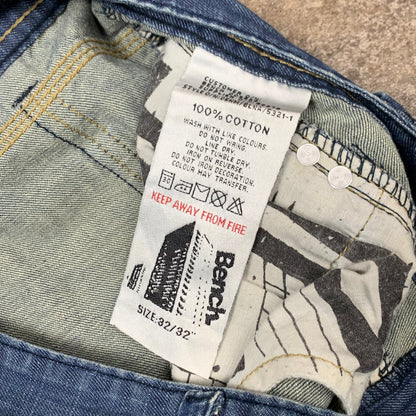 Bench 00s navy faded baggy jeans (32")
