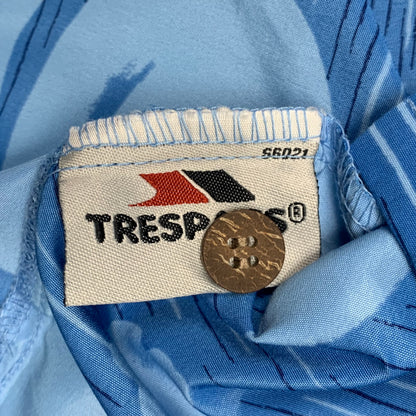 Trespass 90s blue floral hawaiian shirt