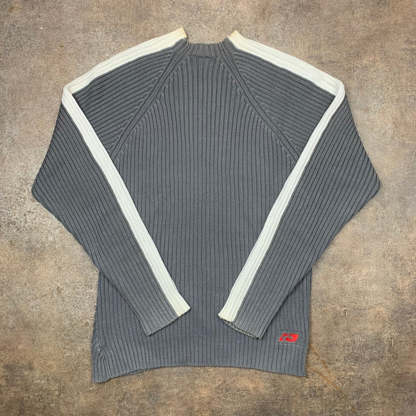 Rip Curl 00s grey asymmetrical knit
