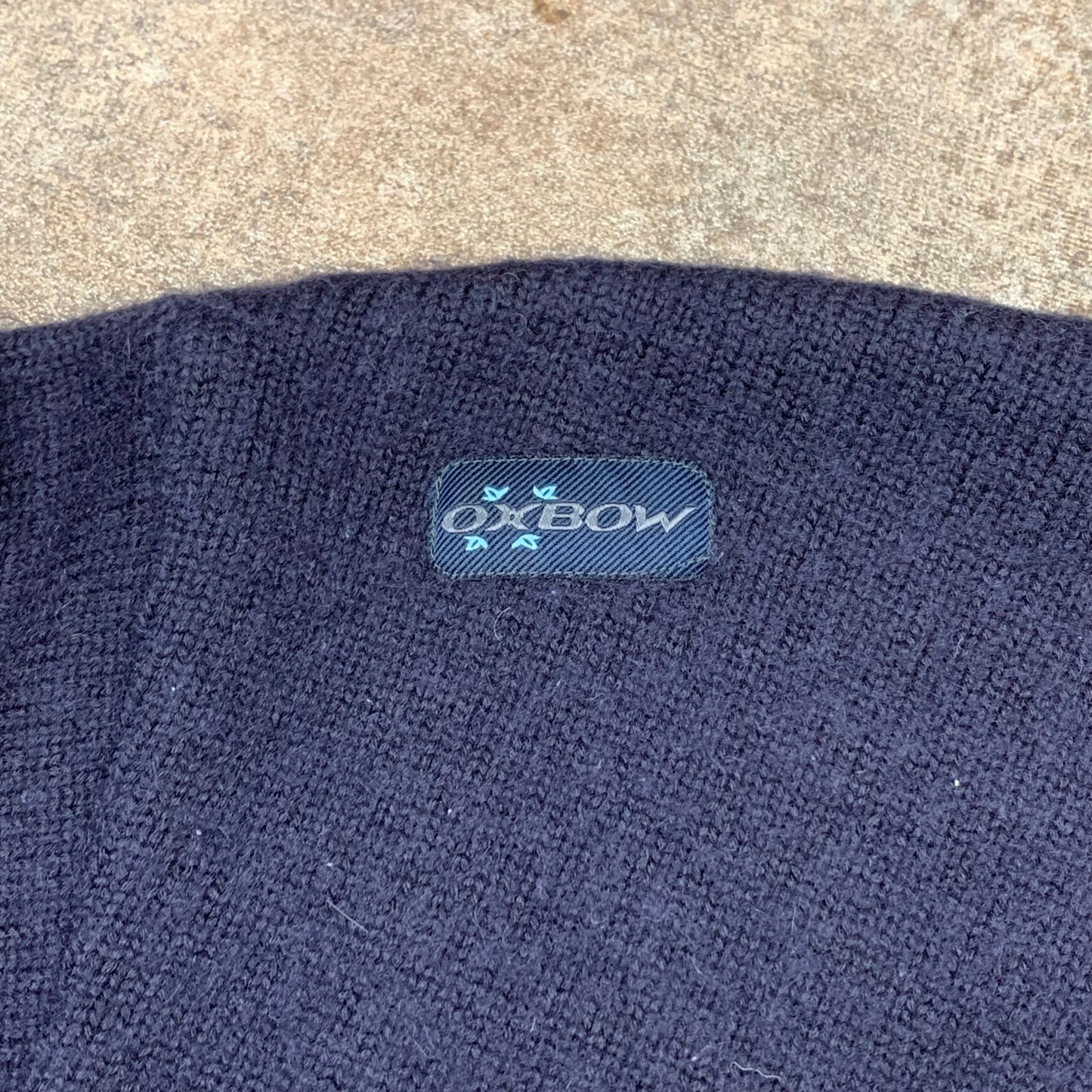 Oxbow 90s navy graphic knit (M)