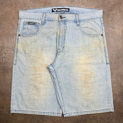 Avirex 00s pale blue faded baggy jorts
