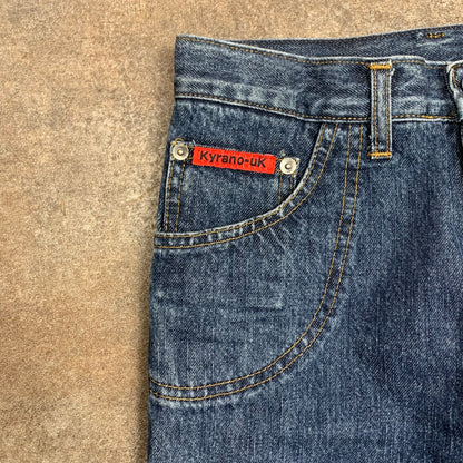 Kyrano UK 00s motorcycle flared lined jeans