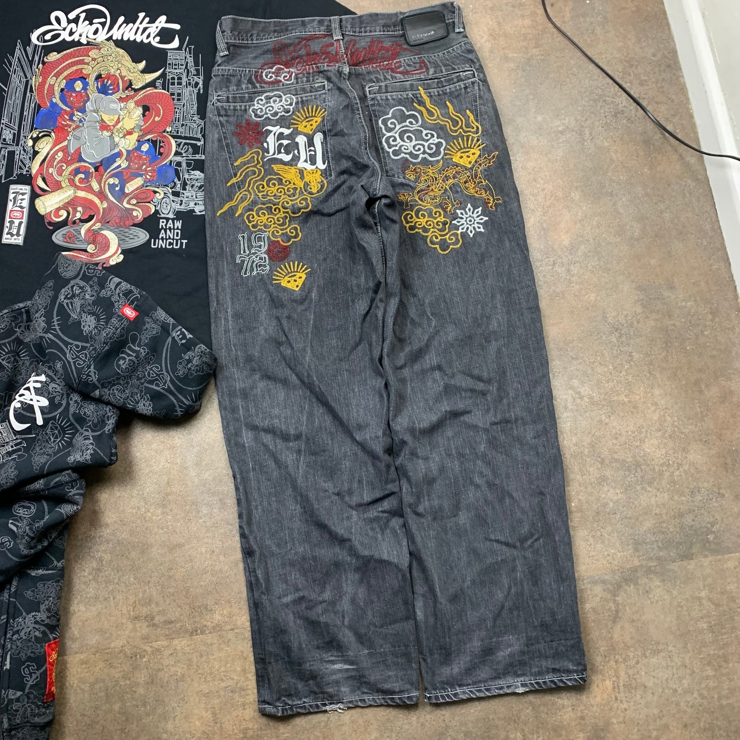 Ecko Unltd. 00s matching jeans, hoodie & tee set