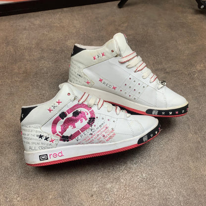 Ecko Red 00s white pink scene trainers