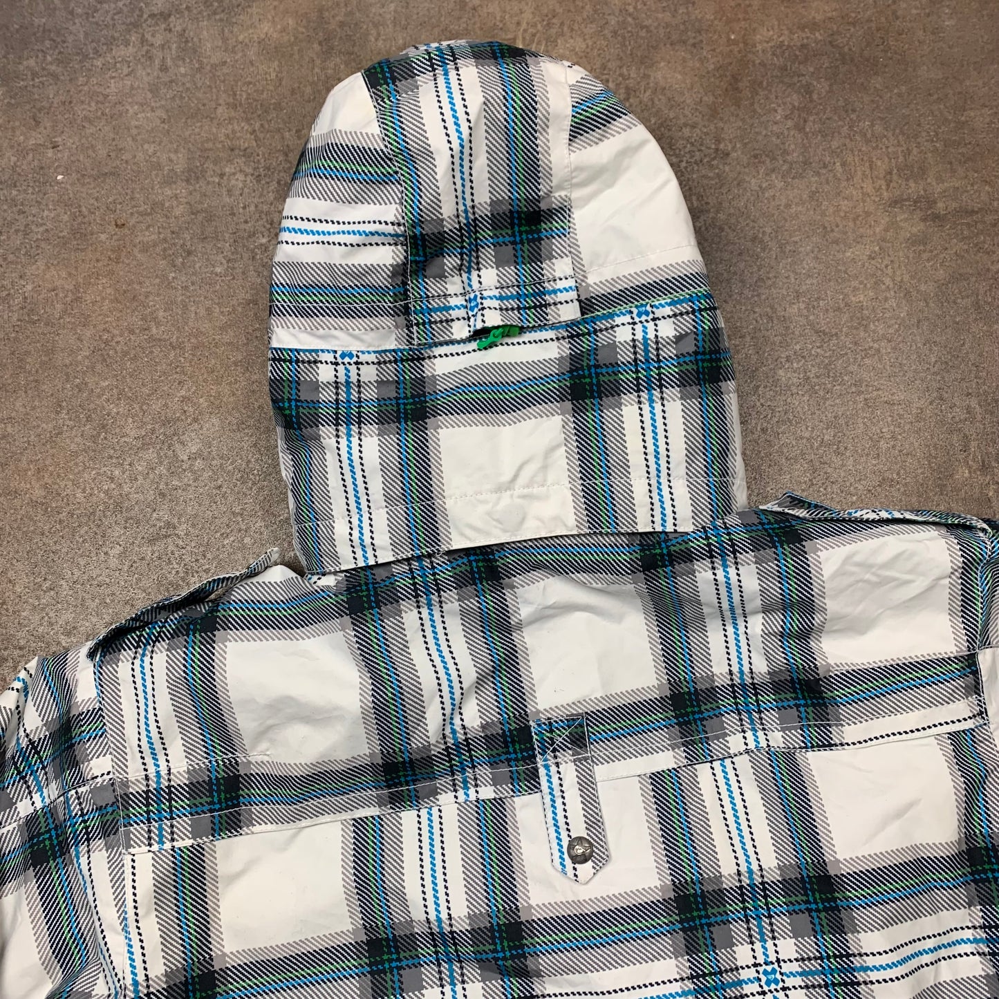 Quiksilver 00s plaid fur hood jacket (M)